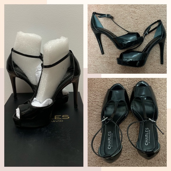 ☀️Preloved Charles-Charles David blk  heel sz 6 - Picture 3 of 8
